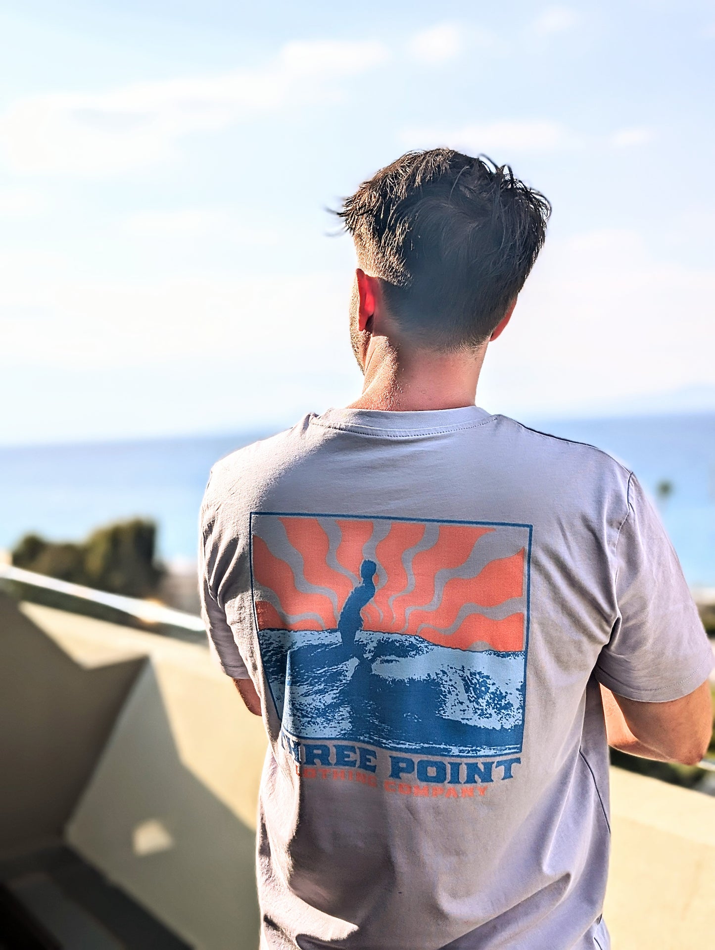 Three Point Lavendel Unisex-Bio-Baumwoll-T-Shirt