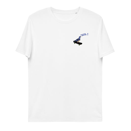 DODO Berlin Taube auf Skateboard T-Shirt aus Bio Baumwolle weiß