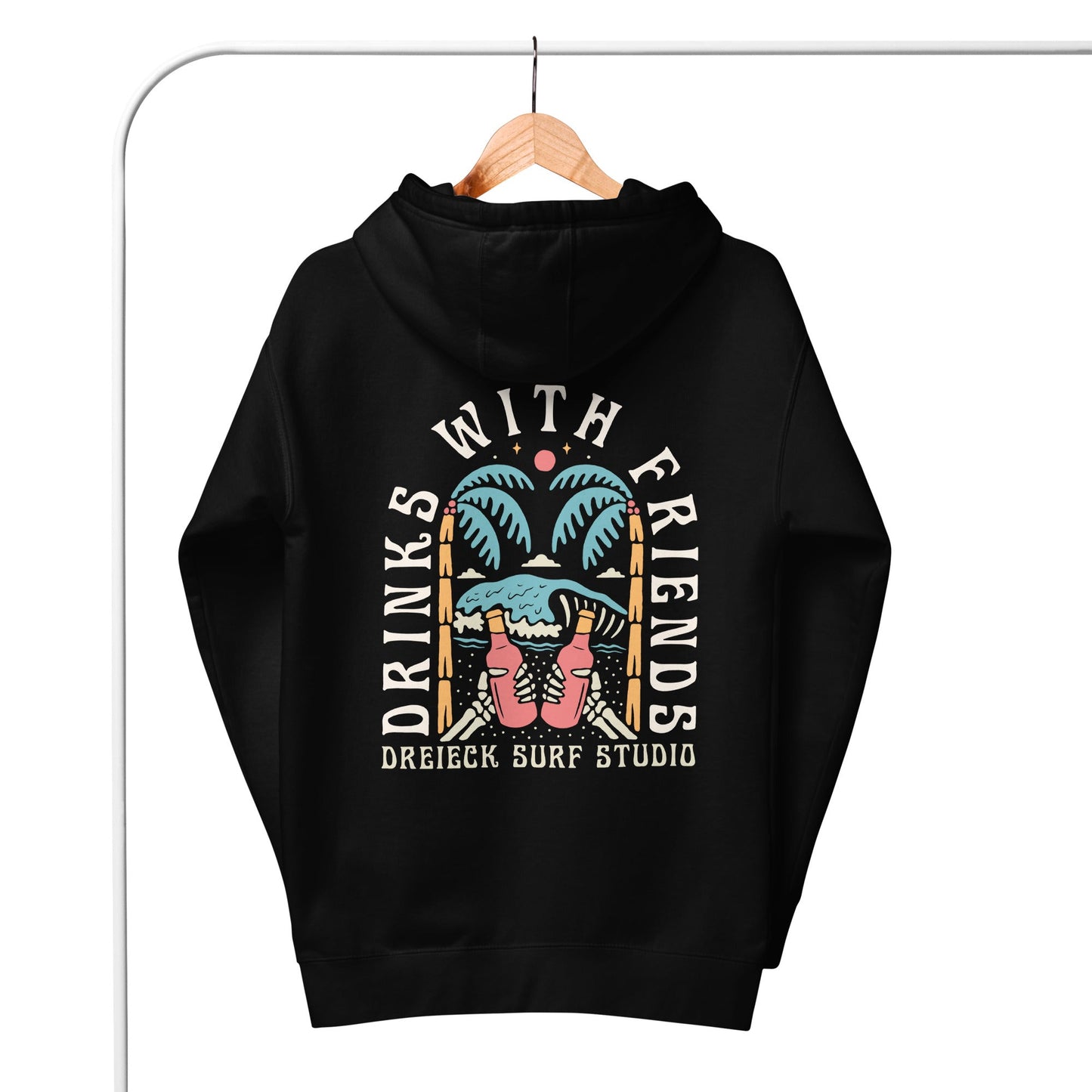 Dreieck Surf Hoodie Black Drinks With Friends - DREIECKDREIECK