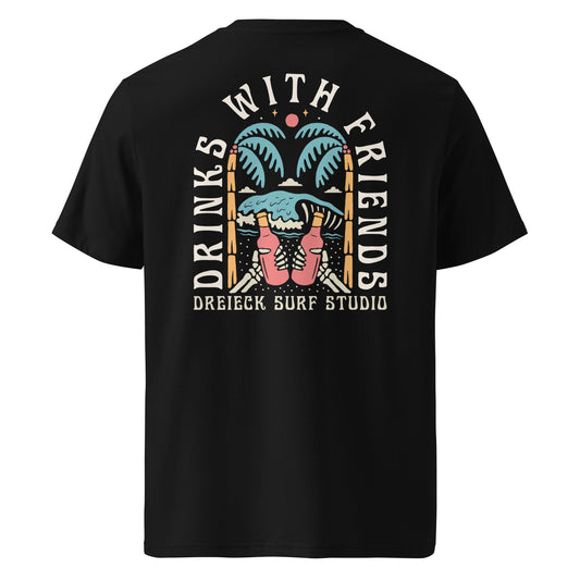 DRINKS WITH FRIENDs - T-Shirt Print Black - DREIECKDREIECK