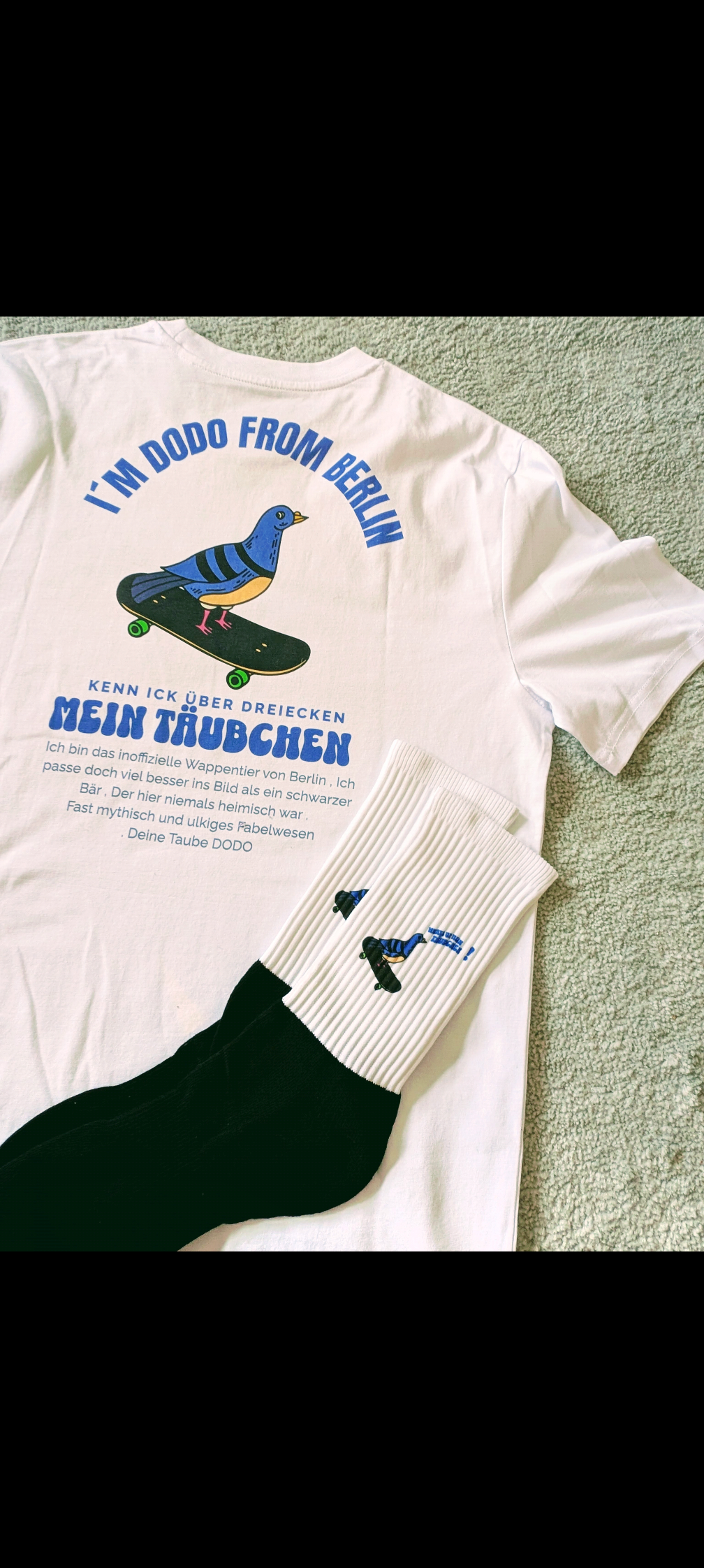 DODO Taube Bundle – T-Shirt + Skateboard Socken Set