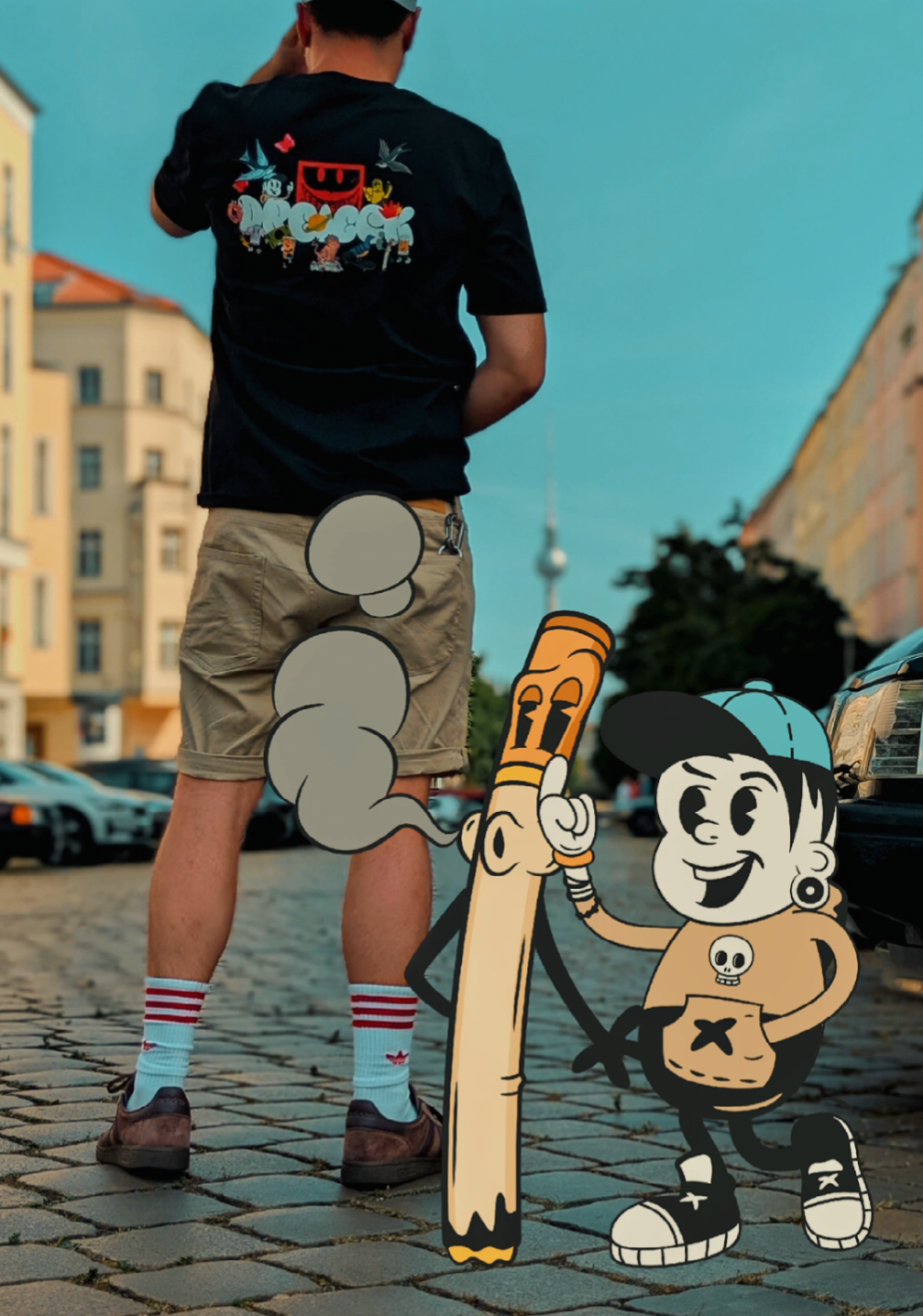 Schwarzes Bio T-Shirt Connected Crew Tee von DREIECKDREIECK Berlin, casual Streetwear mit schlichtem Design.