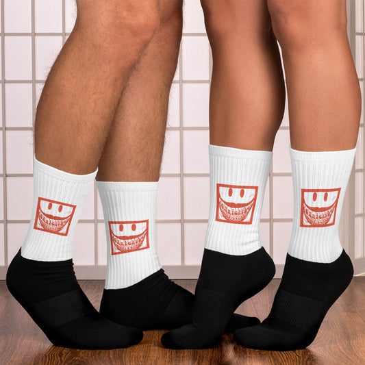 Smile Socken weiß rot kenn ick über dreiecken - DREIECKDREIECK